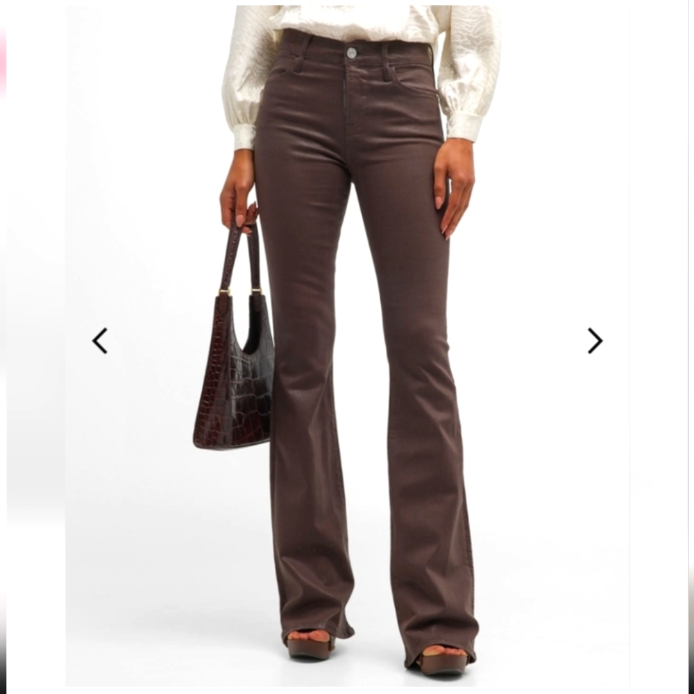 Frame Le High Waist Flare Jeans Women's Sz 25 Dark Chocolate Brown LHF403C NWOT